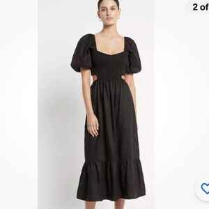 O.P.T Size M MIDI DRESSPLAIN BLACK Cut Out